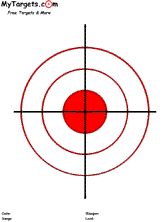Bullseye Target With 2 Inch Red Center
