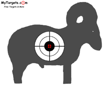 Large Ram Silhouette With Bullseye